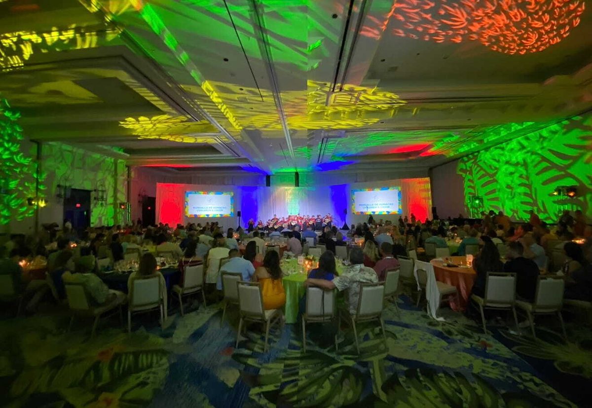Tropical themed gala dinner
