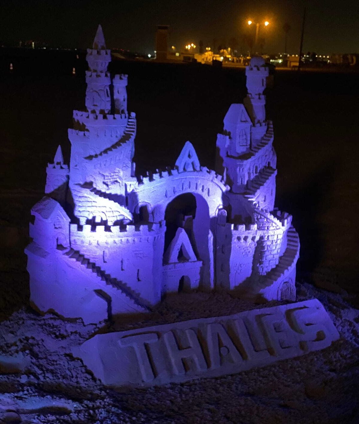Branded sand sculpture