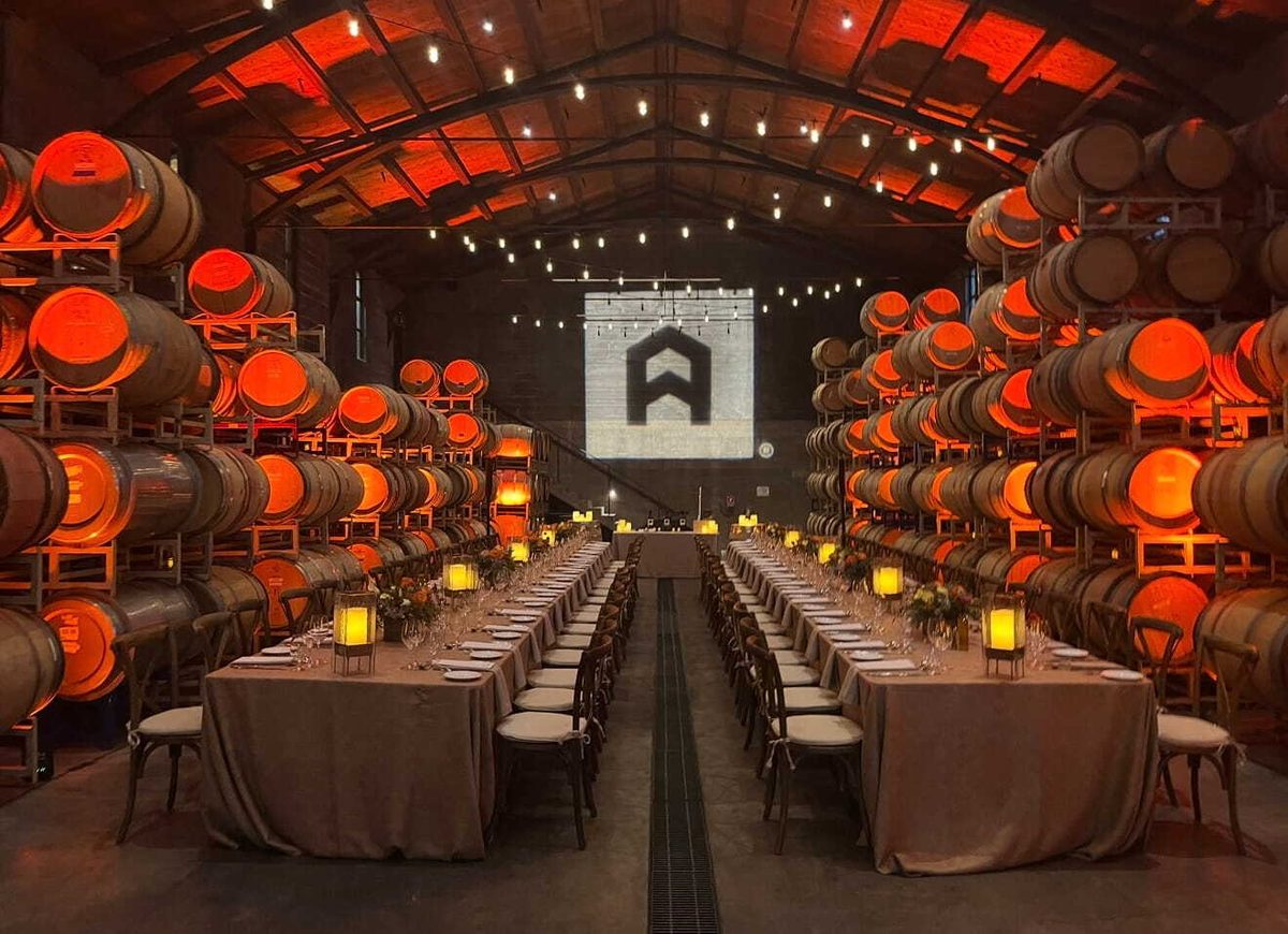 Winery barrel room dinner